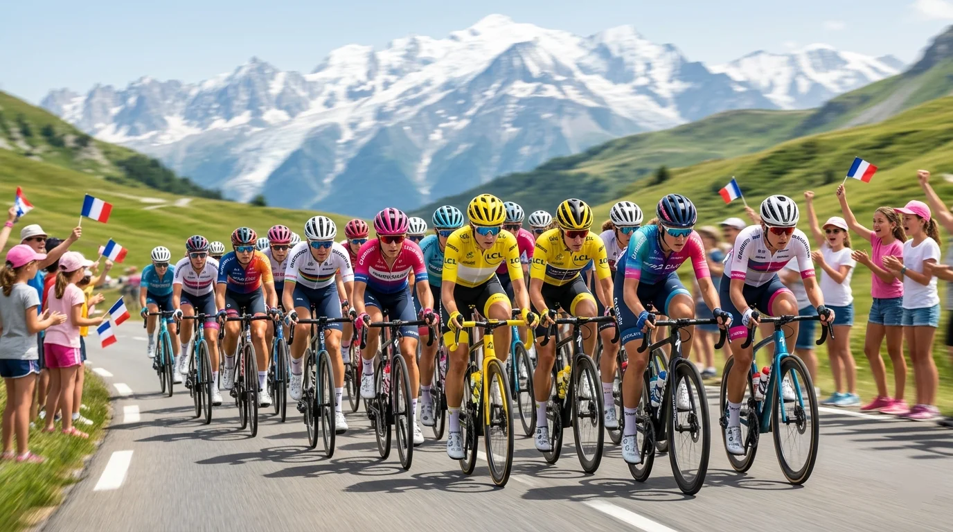 Peloton féminin du Tour de France Femmes en action