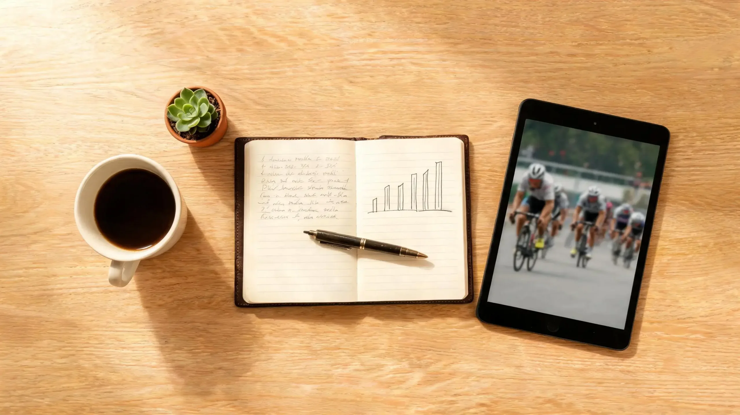 Carnet de notes avec stratégie de gestion de bankroll pour les paris cyclisme