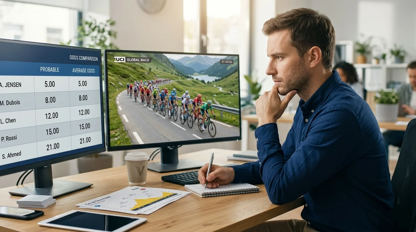 Analyste comparant les cotes et probabilités pour identifier un value bet cyclisme
